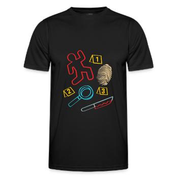 True Crime Krimi - T-shirt sport Homme - noir - Devant - AI Model Male 178 dark (178cm)