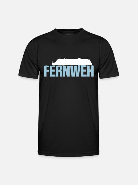Fernweh - Männer Funktions-T-Shirt - Schwarz