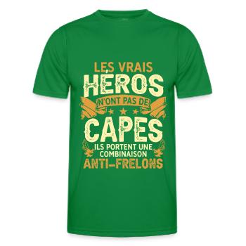 Exterminateur De Frelons Cadeau Humour - T-shirt sport Homme - vert - Devant - AI Model Male 178 dark (178cm)