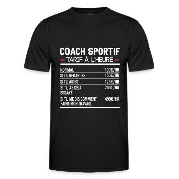 Coach Sportif Idée Cadeau Humour Sports - T-shirt sport Homme - noir - Devant - AI Model Male 178 dark (178cm)
