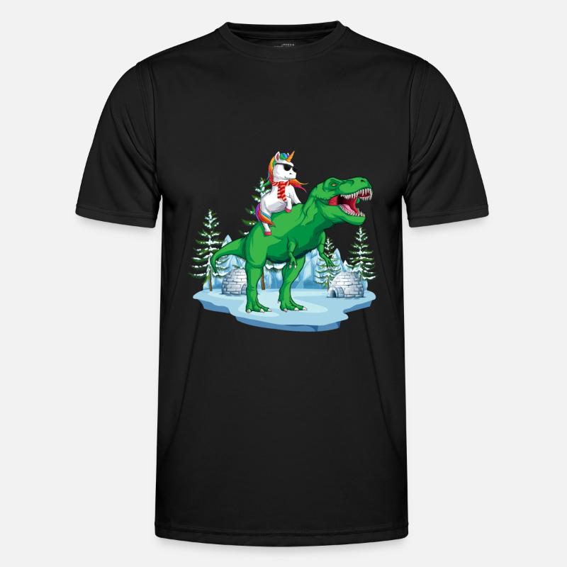 Einhorn T Rex Weihnachtsgeschenk Dinosaurier Junge Mädchen Männer Funktions-T-Shirt