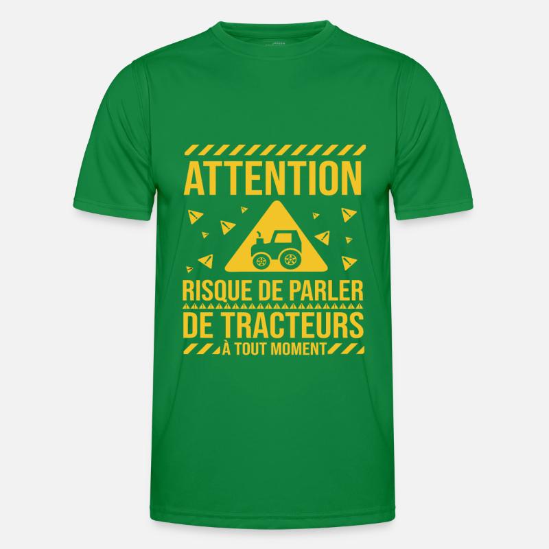 Geschenk Mann Traktor Aufmerksamkeit Risiko zu sprechen Männer Funktions-T-Shirt