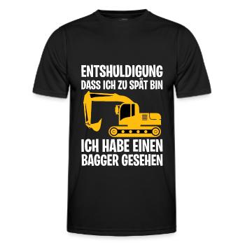 Bagger Excavator - Männer Funktions-T-Shirt - Schwarz - Vorne - AI Model Male 178 dark (178cm)