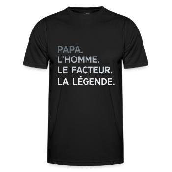Papa Facteur L'Homme La Légende Cadeau Humour - T-shirt sport Homme - noir - Devant - AI Model Male 178 dark (178cm)