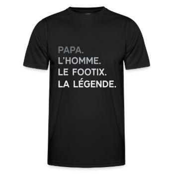 Papa Footix L'Homme La Légende Cadeau Footballeur - T-shirt sport Homme - noir - Devant - AI Model Male 178 dark (178cm)