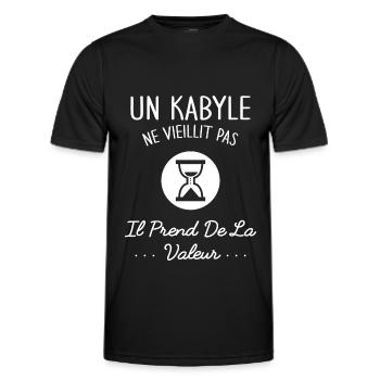 Un Kabyle Ne Vieillit Pas Humour Cadeau Kabylie - T-shirt sport Homme - noir - Devant - AI Model Male 178 dark (178cm)