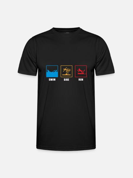 Funny traithleten, athletes, triathlon gift - Men's Functional T-Shirt - black
