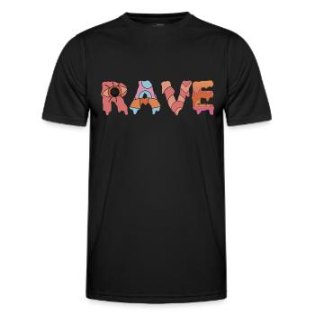 Rave party - teuf - soundsystem - T-shirt sport Homme - noir - Devant - AI Model Male 178 dark (178cm)