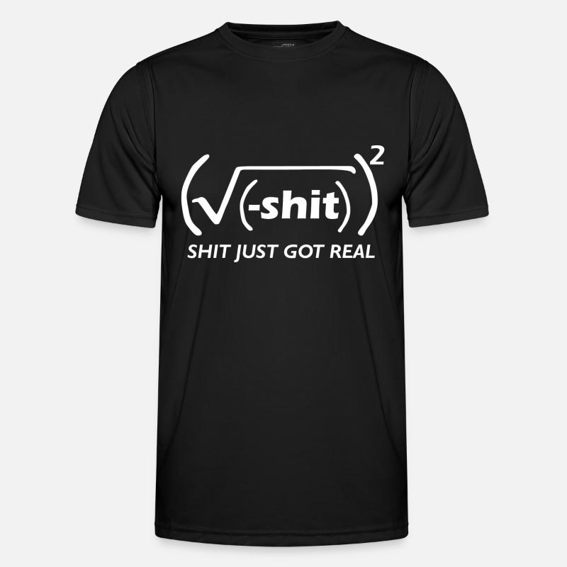 Mathe witz (shit got real) - Männer Funktions-T-Shirt - Schwarz