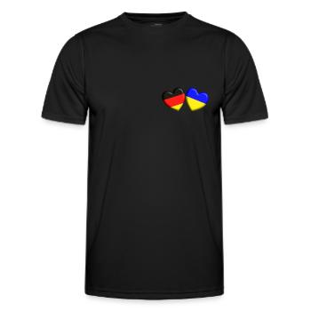 Allemagne Ukraine Solidarité unie dans le cœur - T-shirt sport Homme - noir - Devant - AI Model Male 178 dark (178cm)