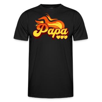 Flamme Cadeau Meilleur Papa Rockeur - T-shirt sport Homme - noir - Devant - AI Model Male 178 dark (178cm)