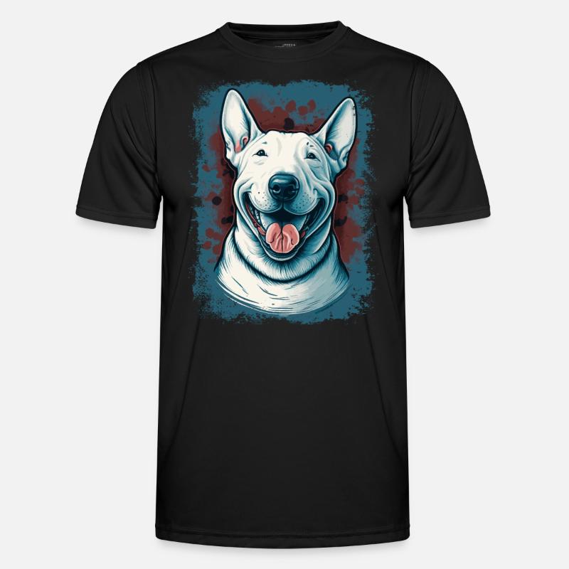 Fröhlicher Bullterrier Männer Funktions-T-Shirt