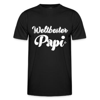 Weltbester Papi Papa Saurus Papi Schweiz - Männer Funktions-T-Shirt - Schwarz - Vorne - AI Model Male 178 dark (178cm)