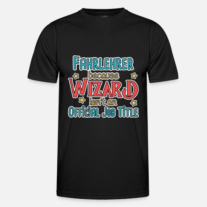 Kørelærer Wizard Køreskole - Funktionsshirt til herrer - sort