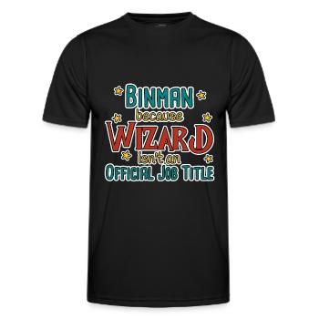Binman Wizard - Männer Funktions-T-Shirt - Schwarz - Vorne - AI Model Male 178 dark (178cm)
