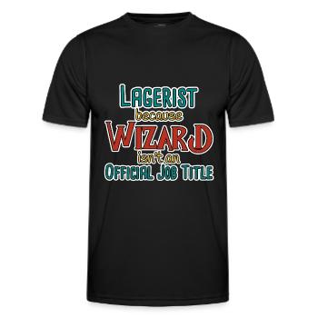 Lagerist Wizard - Männer Funktions-T-Shirt - Schwarz - Vorne - AI Model Male 178 dark (178cm)