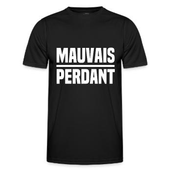 Mauvais Perdant J'Aime Pas Perdre Humour - T-shirt sport Homme - noir - Devant - AI Model Male 178 dark (178cm)