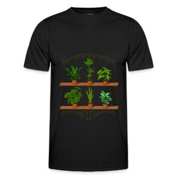Plants Accumulation potted plants - Men's Functional T-Shirt - black - Front - AI Model Male 178 dark (178cm)