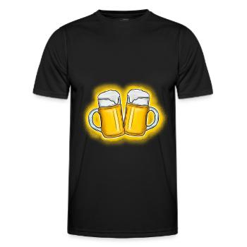 Cruches à bière grillée - T-shirt sport Homme - noir - Devant - AI Model Male 178 dark (178cm)