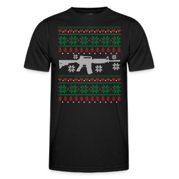 Guns Ugly Christmas - Men's Functional T-Shirt - black - Front - AI Model Male 178 dark (178cm)