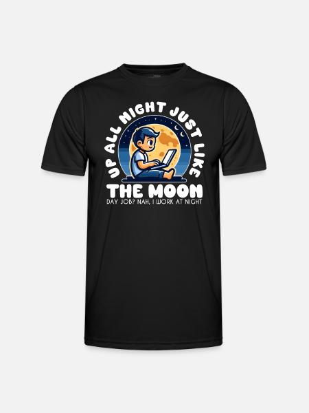 DESPIERTO TODA LA NOCHE COMO LA LUNA - Camiseta funcional para hombres - negro