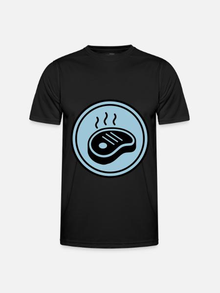 Steak icon circle - Men's Functional T-Shirt - black