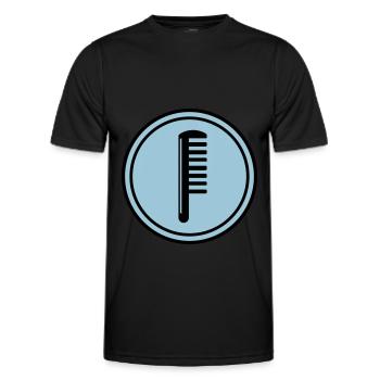 Peigne Cercle de coiffeurs - T-shirt sport Homme - noir - Devant - AI Model Male 178 dark (178cm)
