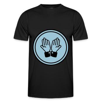 hands praying circle - Men's Functional T-Shirt - black - Front - AI Model Male 178 dark (178cm)