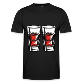 Tequila Glas - Männer Funktions-T-Shirt - Schwarz - Vorne - AI Model Male 178 dark (178cm)