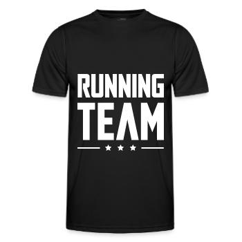 Équipe de course à pied - T-shirt sport Homme - noir - Devant - AI Model Male 178 dark (178cm)