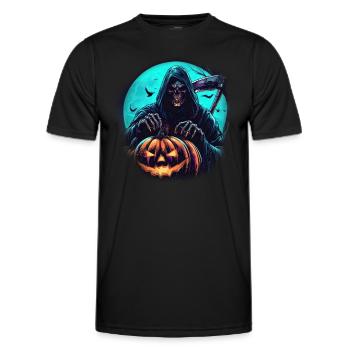 The Pumpkin Reaper - Men's Functional T-Shirt - black - Front - AI Model Male 178 dark (178cm)