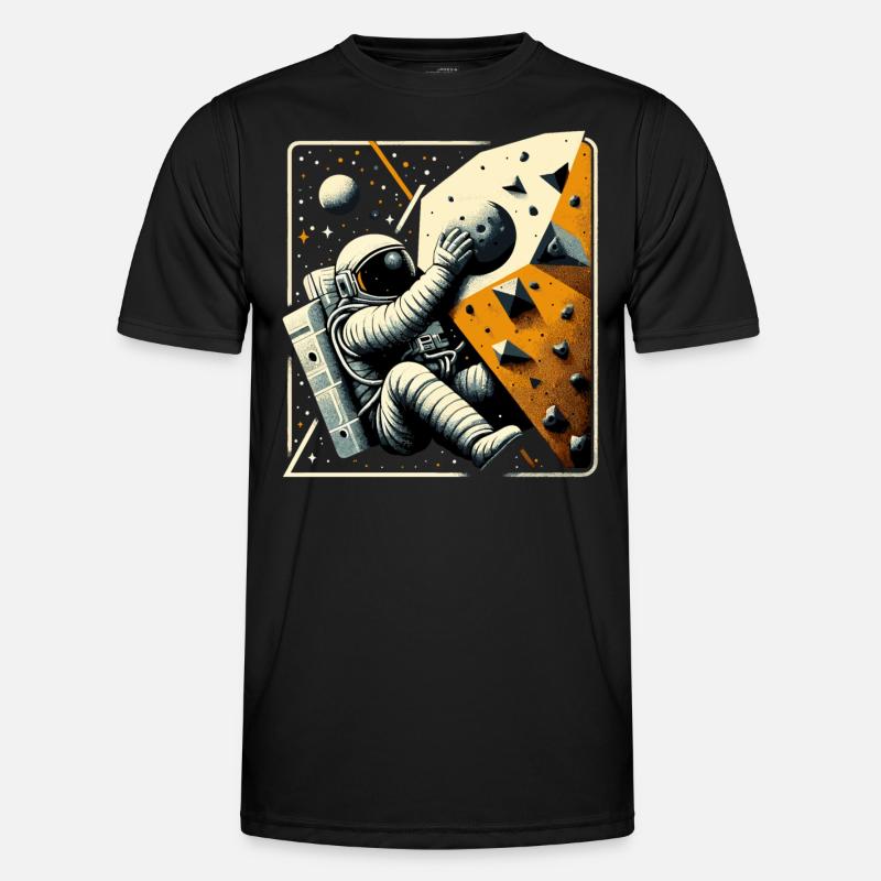 Bouldering Astronaut Spaceman Gift - Men's Functional T-Shirt - black