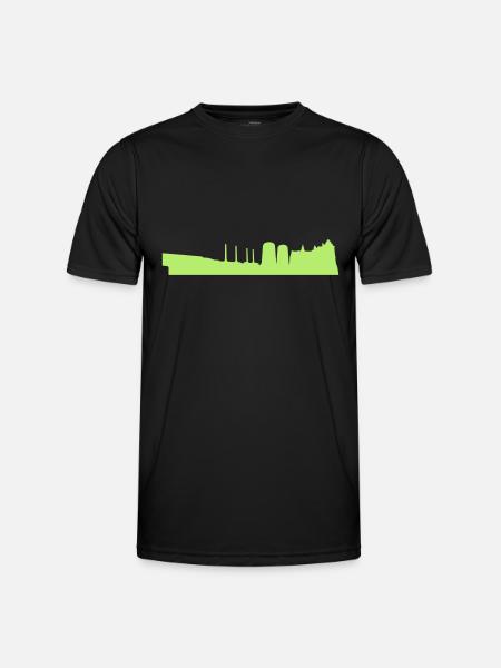 Wolfsburg Skyline - Männer Funktions-T-Shirt - Schwarz
