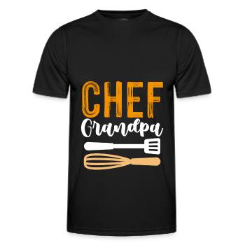 chef chef grandfather - Men's Functional T-Shirt - black - Front - AI Model Male 178 dark (178cm)