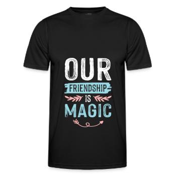 notre amitié magique - T-shirt sport Homme - noir - Devant - AI Model Male 178 dark (178cm)