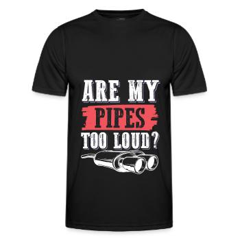 pipes moto - T-shirt sport Homme - noir - Devant - AI Model Male 178 dark (178cm)