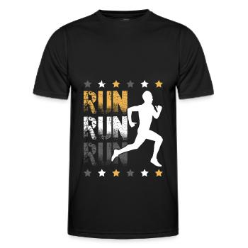 running run - Men's Functional T-Shirt - black - Front - AI Model Male 178 dark (178cm)