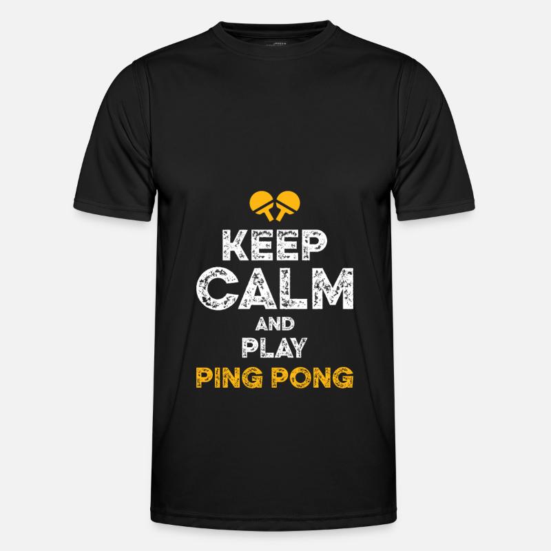 keep calm ping pong - Männer Funktions-T-Shirt - Schwarz