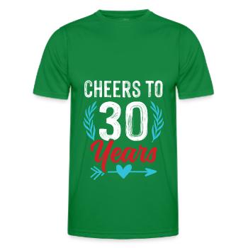 30 years birthday - Men's Functional T-Shirt - kelly green - Front - AI Model Male 178 dark (178cm)