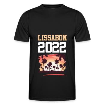 Lissabon 2022 - Männer Funktions-T-Shirt - Schwarz - Vorne - AI Model Male 178 dark (178cm)