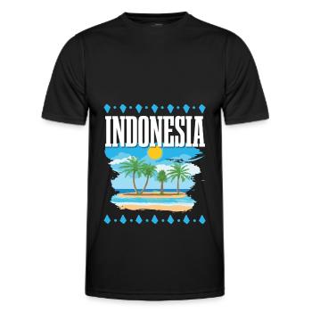 Indonesia - Men's Functional T-Shirt - black - Front - AI Model Male 178 dark (178cm)