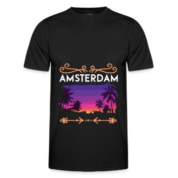 Amsterdam - T-shirt sport Homme - noir - Devant - AI Model Male 178 dark (178cm)