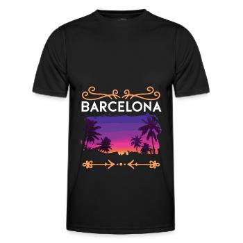 Barcelone - T-shirt sport Homme - noir - Devant - AI Model Male 178 dark (178cm)