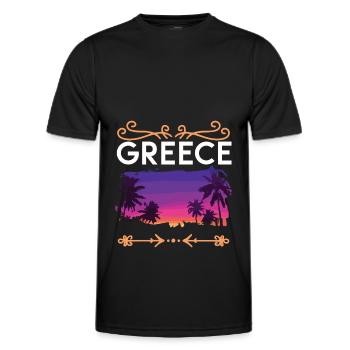 Greece - Men's Functional T-Shirt - black - Front - AI Model Male 178 dark (178cm)