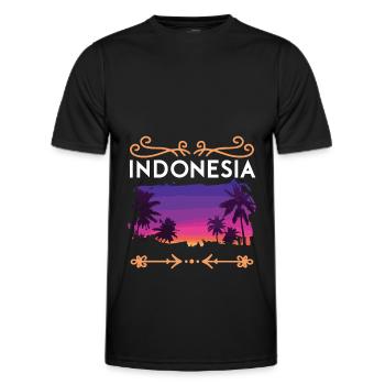 Indonesia - Men's Functional T-Shirt - black - Front - AI Model Male 178 dark (178cm)