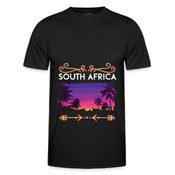 South Africa - Men's Functional T-Shirt - black - Front - AI Model Male 178 dark (178cm)