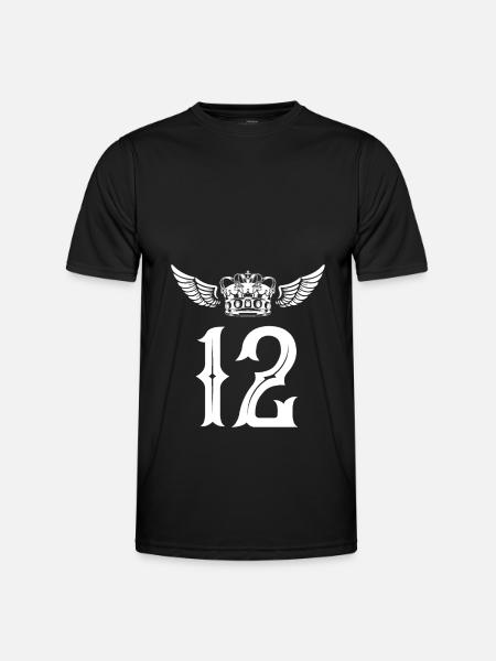 12 Zahl Krone - Männer Funktions-T-Shirt - Schwarz