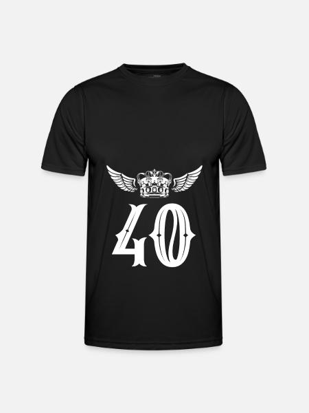 40 Couronne de numéros - T-shirt sport Homme - noir