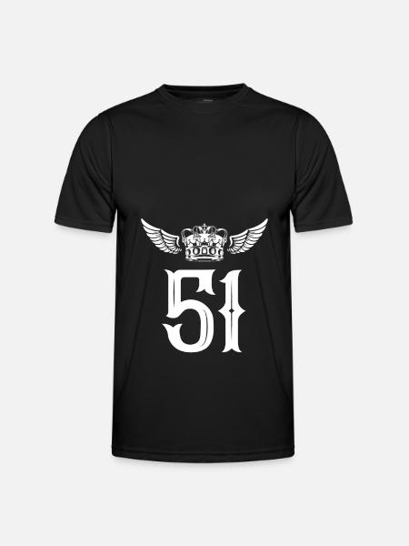 51 Zahl Krone - Männer Funktions-T-Shirt - Schwarz