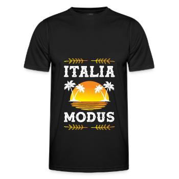 Mode Italie - T-shirt sport Homme - noir - Devant - AI Model Male 178 dark (178cm)